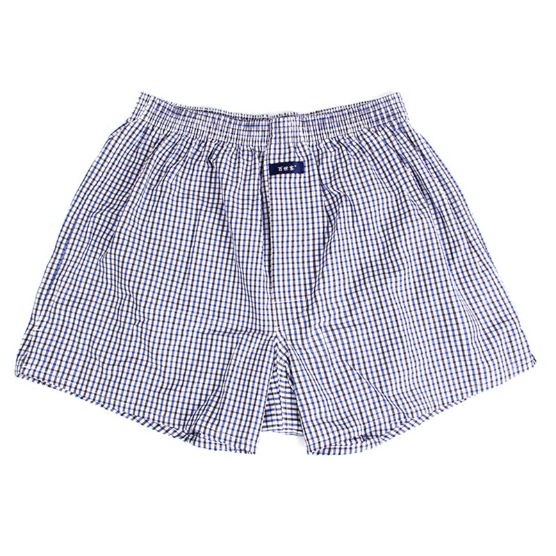 4条装阿罗裤 男士宽松平角纯棉布梭织内裤 家居全棉短睡裤加大码