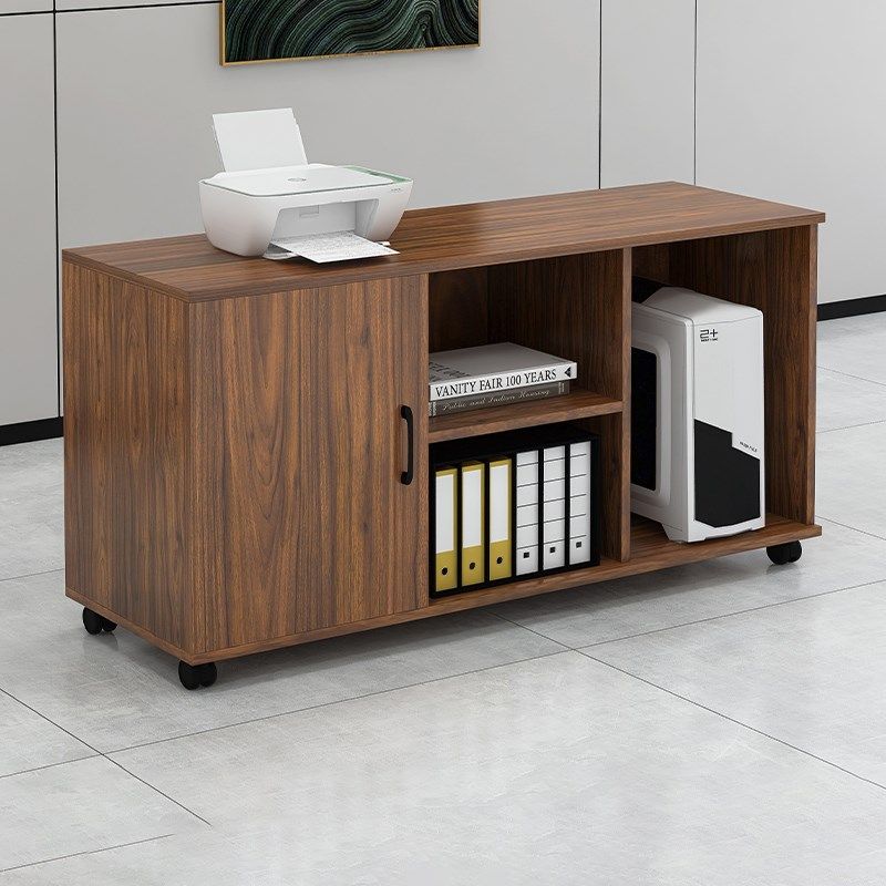 办公桌边柜桌下文件柜木质侧柜可移动带轮矮柜收纳柜办公室储物柜