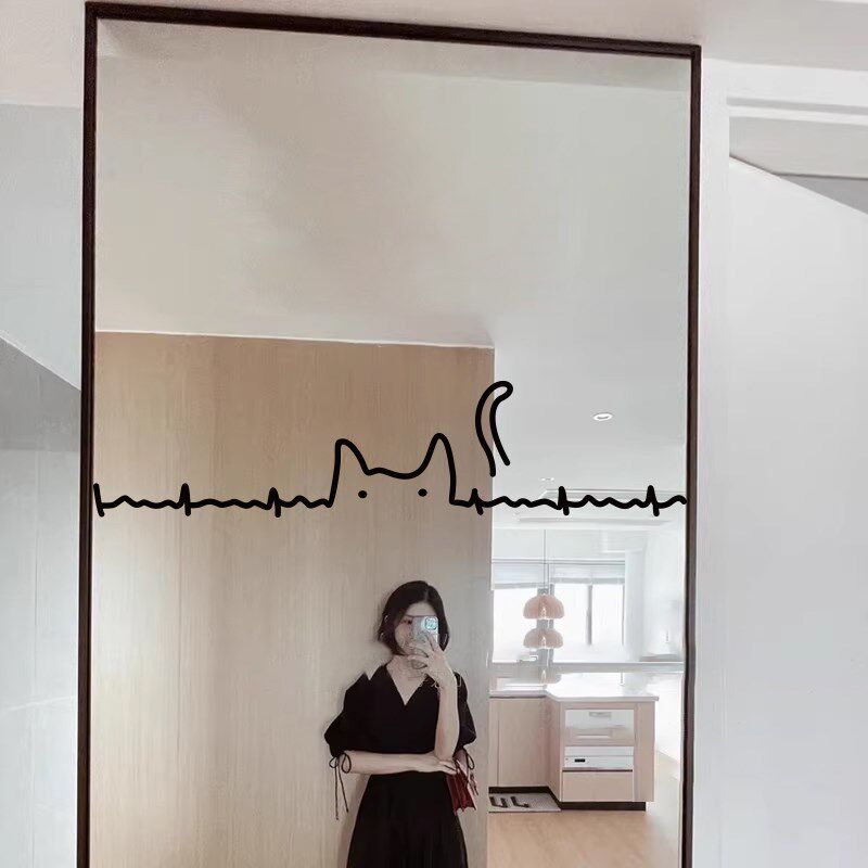 简约玻璃门防撞贴纸厨房餐厅推拉门腰线咖啡奶茶店铺装饰墙贴纸