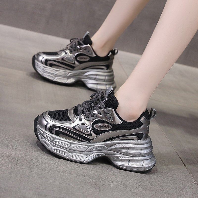 2025新款大码41-43码厚底老爹鞋春夏鞋子情侣款百搭时尚运动鞋潮,女鞋,深口单鞋,淘宝优惠券,粉丝福利购,淘宝优惠卷