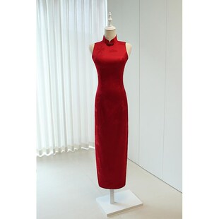 芸裳复古改良新中式旗袍挂脖鱼尾晚礼服年轻新娘结婚订婚敬酒服女