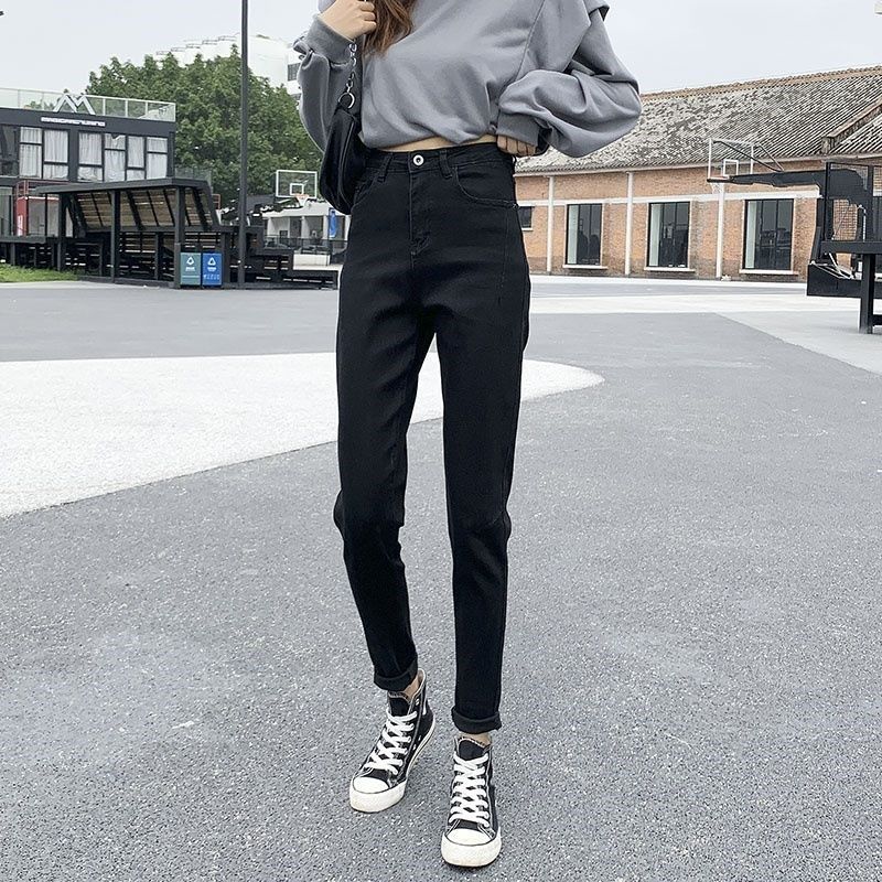 胖妹妹大码高腰弹力牛仔裤女哈伦裤萝卜裤显瘦梨形身材小脚铅笔裤,女装/女士精品,牛仔裤,淘宝优惠券,粉丝福利购,淘宝优惠卷