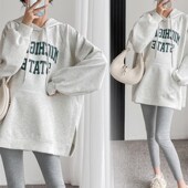 大尺寸运动衫 采购产品孕妇装 和天鹅绒上 和秋季 宽松 秋季 l春季