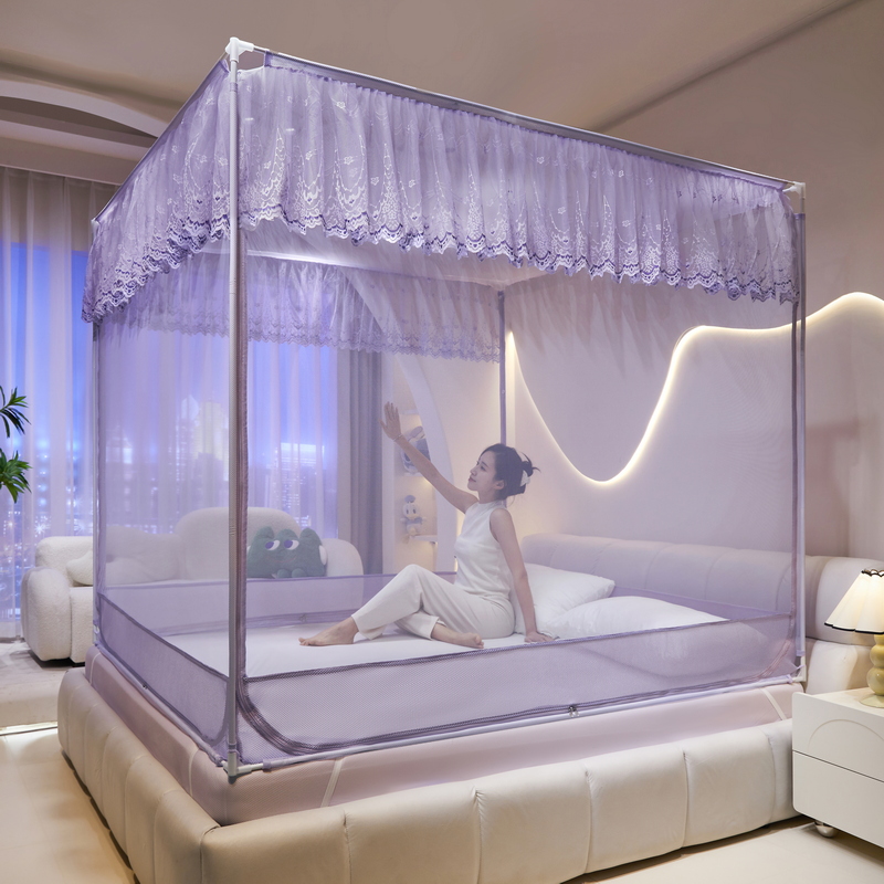 2024新款高i级儿童防摔蒙古包C蚊帐家用婴儿防掉床坐床式回底床笠