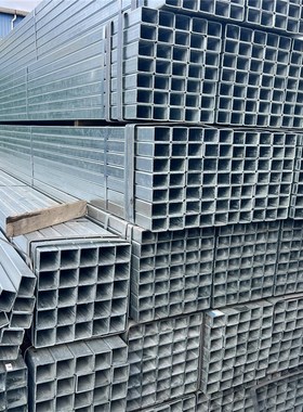 热镀锌方管4*6矩形钢材20*40护栏30乘30黑扁方通50Ux100加厚立柱