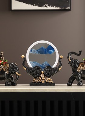 事事如意大象摆件一对中式高档电视柜玄关客厅装饰品乔迁新居礼品