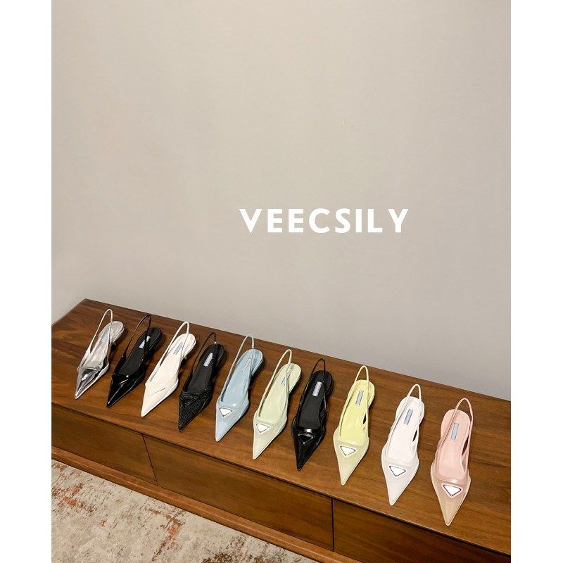 谁穿谁好看~网纱尖头高跟凉鞋女小猫跟真皮 中跟浅口后空单鞋外穿,女鞋,一字带凉鞋,淘宝优惠券,粉丝福利购,淘宝优惠卷