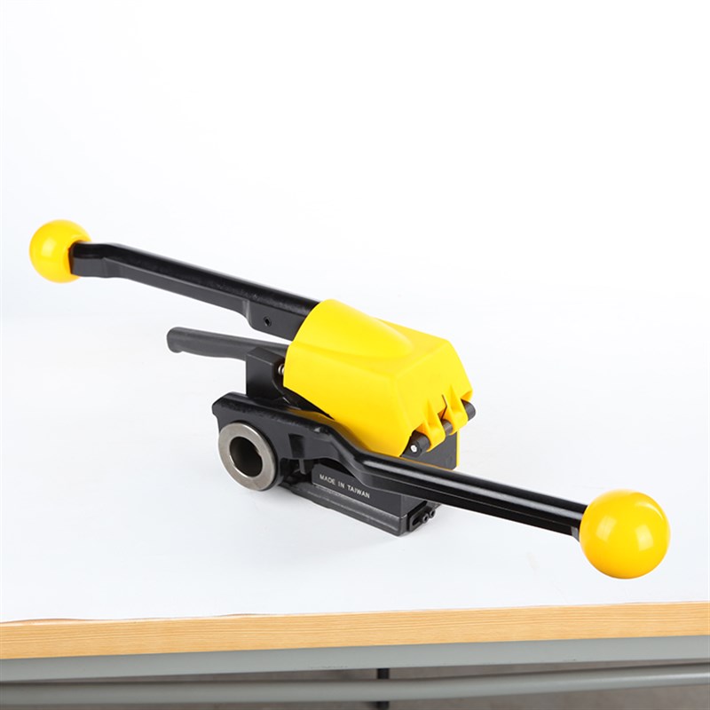 台湾MH32A铁皮打包机钢带免扣打包机烤蓝镀锌钢带16-19MM阴阳扣