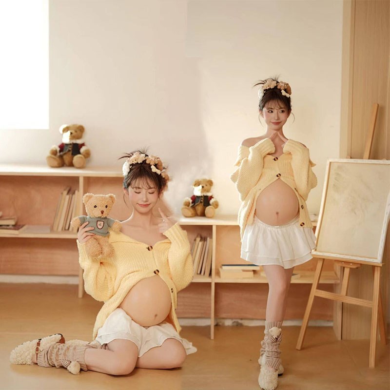 影楼孕妇拍照新款温馨简约孕妈咪室内在家拍肖T像艺术照摄影服装