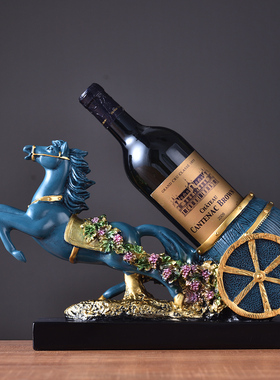 家居饰品轻奢高档创意家用摆件红酒架酒柜装饰品马简约现代家用