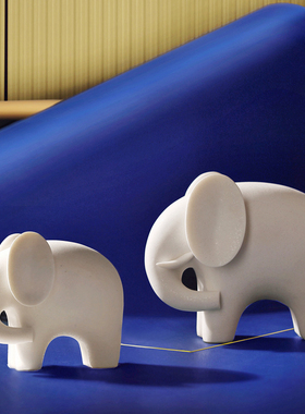 简约现代大象摆件一对办公室装饰品客厅酒柜摆件家居饰品工艺品