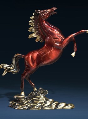 威弗列德马到成功办公室中式家居装饰工艺乔迁开业礼品纯铜马摆件