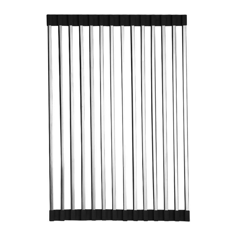 水槽沥水架厨房收纳置物架碗碟池可折叠不Q收锈钢水水龙头架