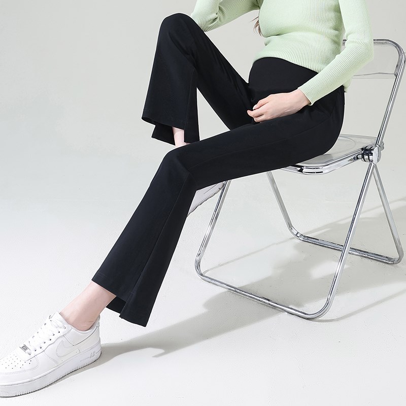 孕妇喇叭裤春季托腹裤子外穿九分B裤春秋西裤时尚春装怀孕休闲裤