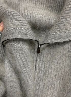 WU敌好看c~巨洋气!日系软糯半拉链毛绒针织外套女秋冬慵懒风毛衣