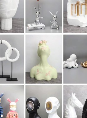 现代简约创意抽象人物艺s术雕塑摆件客厅样板房酒柜玄关桌面装饰