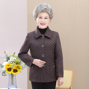 奶奶装春秋外套女中老年r人新款妈妈春装上衣60岁70老太太老人衣