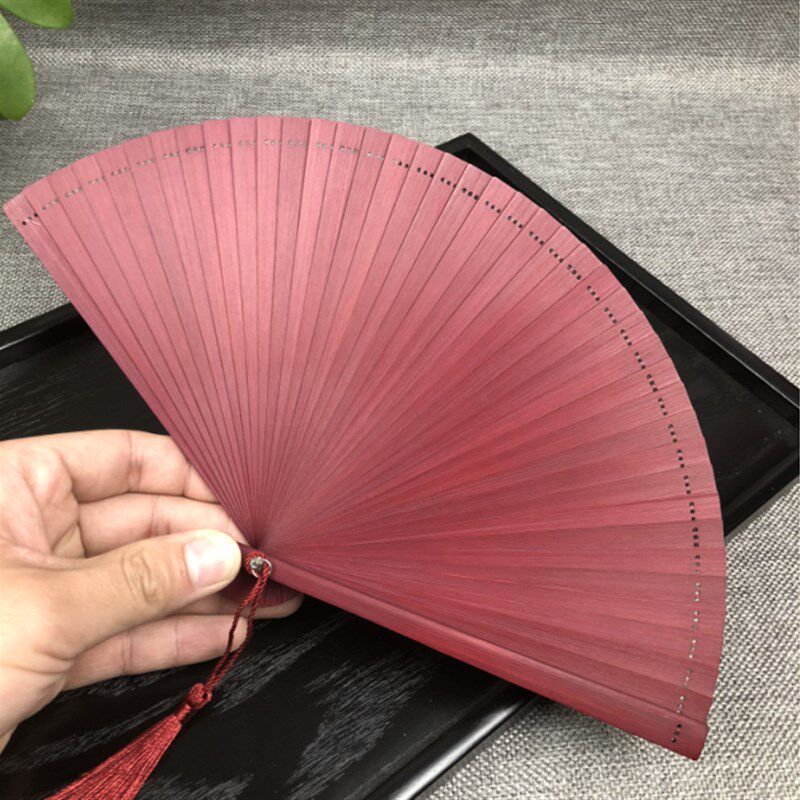 迷你和风中国风h全竹扇子雕刻镂空古风女士折扇手工艺扇卡通礼品