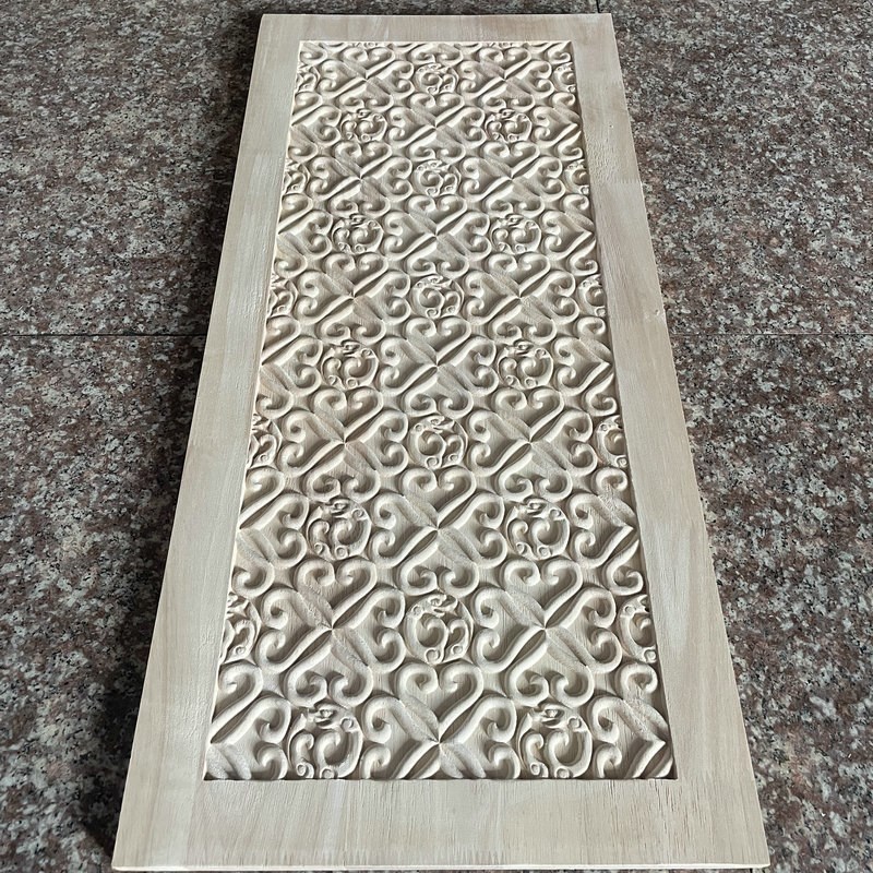 实木雕花贴花东阳中n式方形浮雕装饰木雕橡胶木柜门面板未油漆