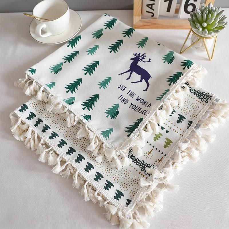 #棉麻防尘布打印机防尘罩冰箱床头柜小方巾盖布电脑键盘盖巾