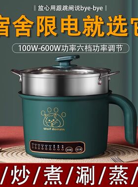 300w宿舍电煮锅小功率小型迷你小火锅多J功能家用小锅小电锅1一2