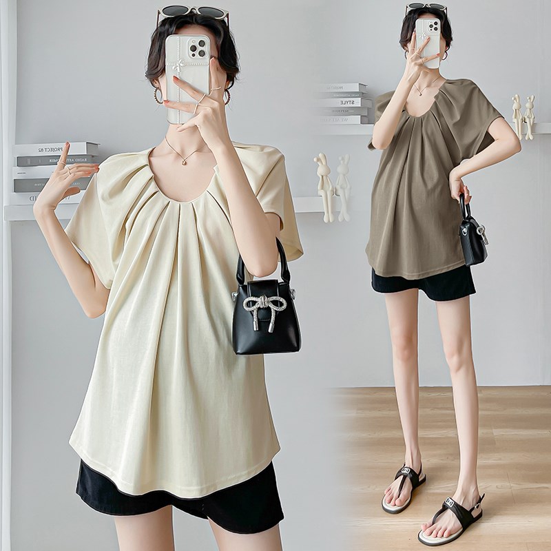 孕妇装夏装202j5新款时尚夏季韩版怀孕上衣简约休闲T恤夏天衣服夏