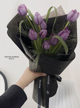 高级感金粉纹防水纸亮粉珠光花束包装纸纯色包花纸花艺材料