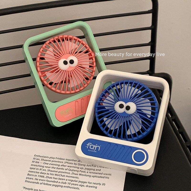 卡通迷你电风扇学生宿舍床上w小型床头办公转页扇家用桌面台式电