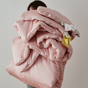 高端55%李官齐j大豆纤维被A类母婴级加厚保暖冬被80支棉提花春秋