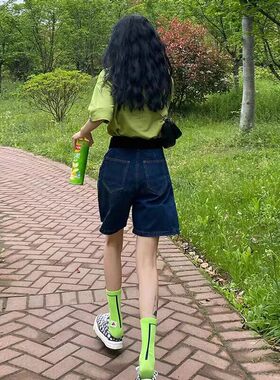 孕妇牛仔短裤夏季薄款五分外穿大码宽松直筒M阔腿打底裤女夏装裤