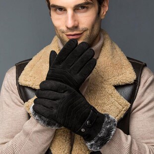 户外真皮摩托车棉男冬加厚防水登山保暖防滑骑行触摸屏手套男士