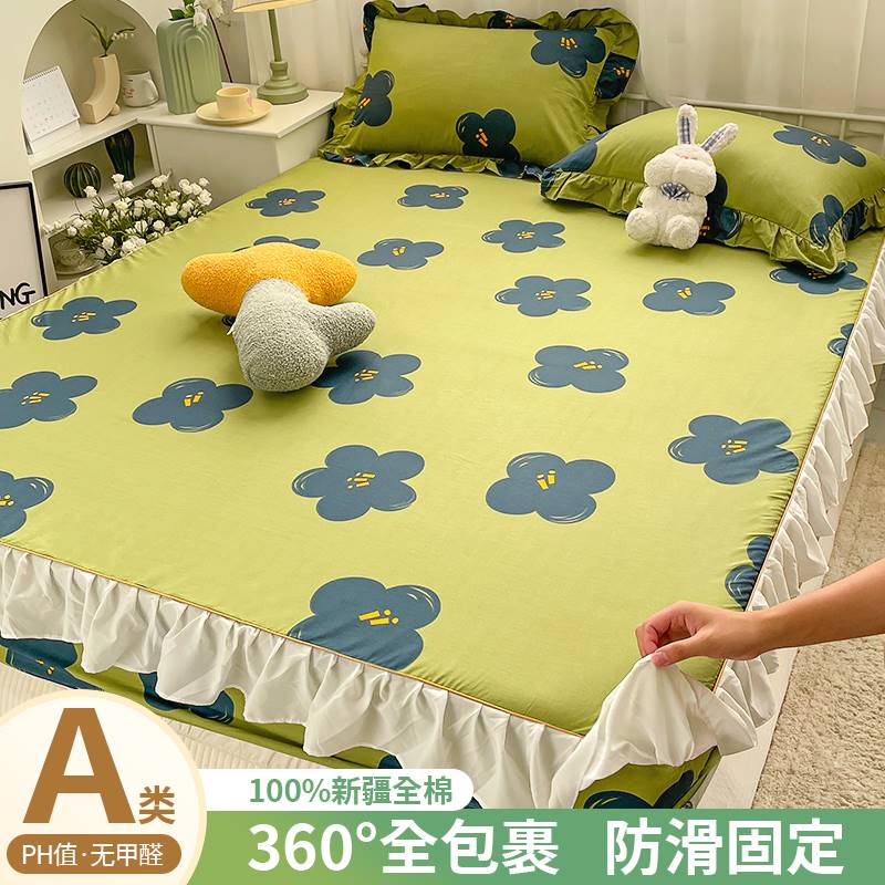 2023年新款全j棉床笠单件儿童纯A棉床单防滑榻榻米床垫套保护罩全