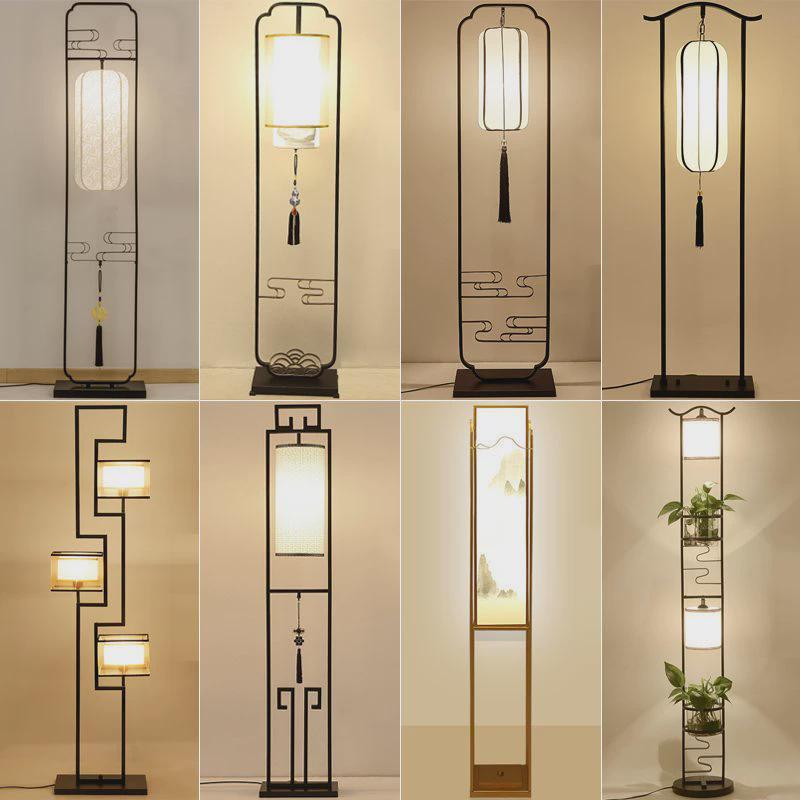 新中式落地灯客厅简约现代仿古复古C铁艺led书房卧室灯中国风灯具