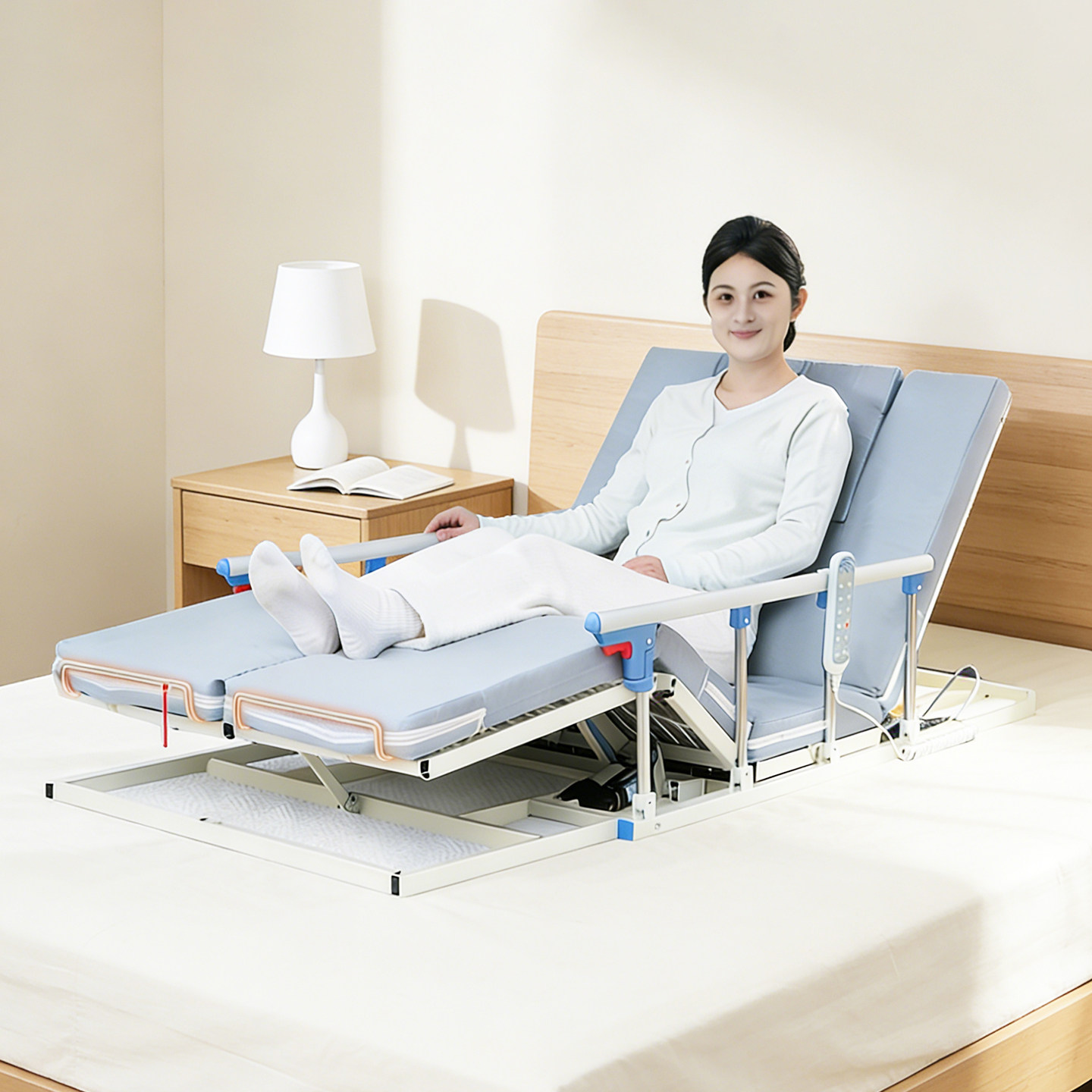 定时翻身电动起床辅助器老人家用瘫痪久躺卧床起背抬腿升降床垫,住宅家具,电动/智能床垫,淘宝优惠券,粉丝福利购,淘宝优惠卷