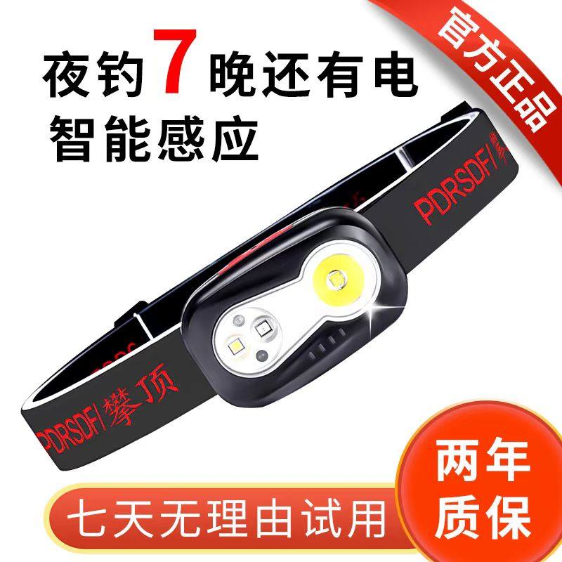 头灯夜钓灯钓鱼专用户外露营LED感应头灯超小号超长续航充电式,户外/登山/野营/旅行用品,头灯,淘宝优惠券,粉丝福利购,淘宝优惠卷