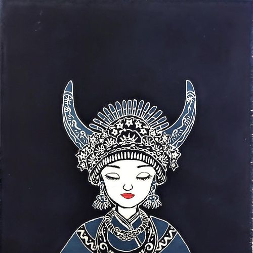 手工蜡染装饰画墙面背景布挂布苗族手绘壁挂画贵州工艺品伴手礼