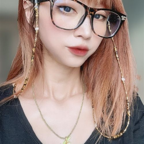 美拉德穿搭碎金子虎眼石珍珠眼镜链口罩耳机挂脖绳项链男女010