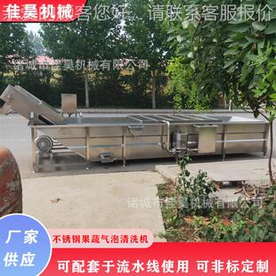 不锈钢山清野菜蔬气泡清洗机全自商动红枣菜洗机用果蔬清AQD洗机