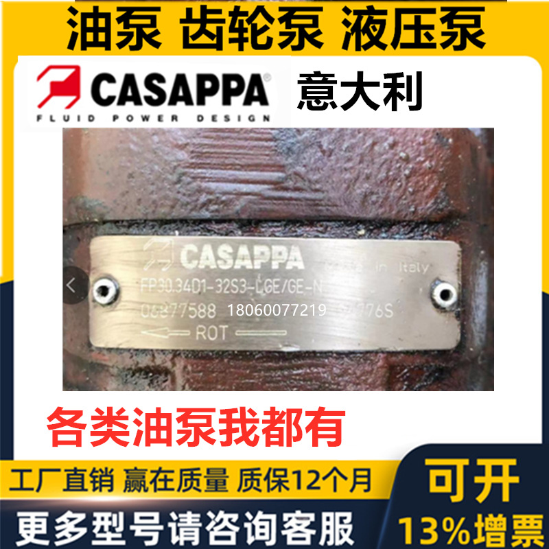 CASAPPA意大利凯斯帕液压齿轮泵S FP HDP 10 20 35 40 30马达油泵