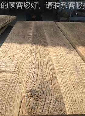 老榆木化门板楼梯踏做旧XUP实木护墙板步木风地自板然纹理老木门