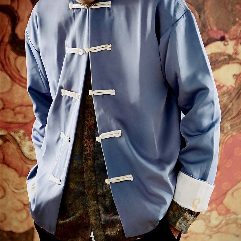三省六部金光咒新款春秋国潮新中式盘扣轻奢立领唐装道家外套,男装,唐装,淘宝优惠券,粉丝福利购,淘宝优惠卷