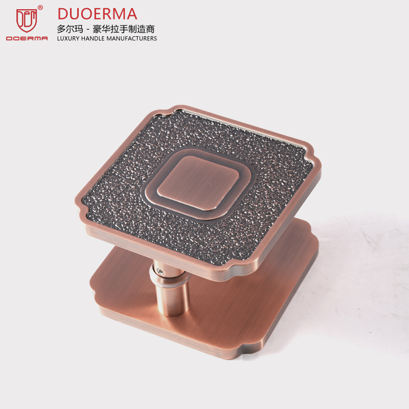 新款中式方形红古铜门把手 玻璃门青古铜雕刻大门拉手 复古门拉手