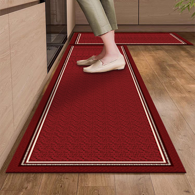 高端厨房地垫防滑防油龙年红色软硅藻泥脚垫2024新款耐脏家用垫子