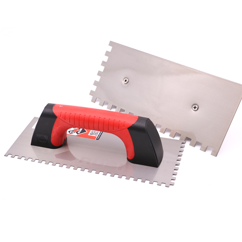 瑞比RUBI不锈钢锯齿抹泥刀塑柄泥灰刀腻子粉瓷砖胶刮刀刮板泥抹子