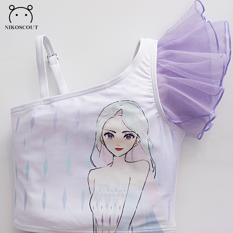 儿童泳衣女童夏2021新款可爱宝宝二岁白雪公主分体裙式小朋友泳装