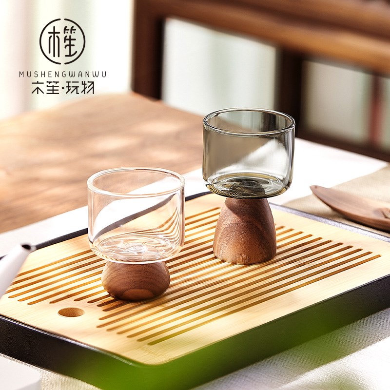 玻璃主人茶杯单个高档小品茗杯耐热玻璃家用喝茶专用功夫茶具个人