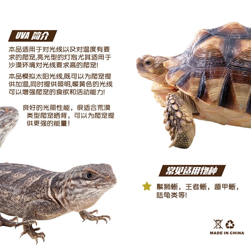爬虫宠物加热灯龟箱加温灯泡 蜥蜴保温灯UVA日灯月光夜灯