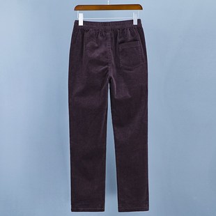 妈妈条绒裤子春装老太太灯芯绒长裤春秋中老年人女裤宽松外穿直筒