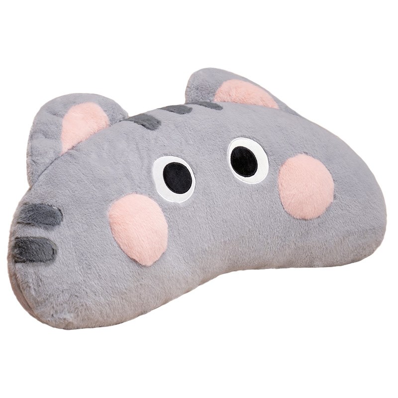 卡通黑猫毛绒抱枕暹罗猫靠枕床头枕头沙发靠背飘窗大靠垫午休枕