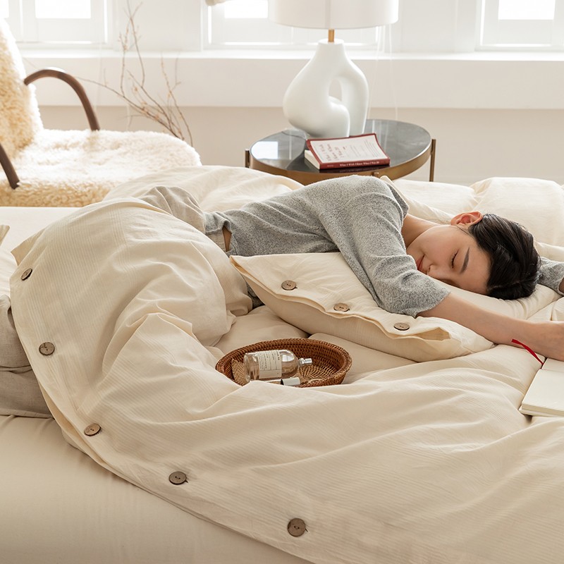 A类婴儿级天竺棉裸睡四件套水洗全棉纯棉100针织床单被套床上用品